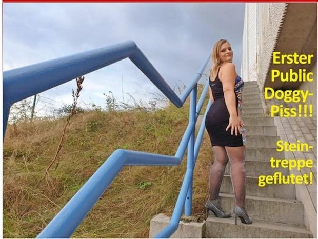 First Public Doggy Piss! Stone Stairs Flooded! with Linamila HD [Hardcore, Piss In Mouth] (2023 | Mp4)