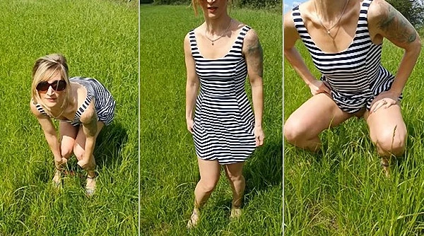 Taking A Pee In The Field with Serenexx HD [Sperm Bukkake, Cum On Pussy] (2023 | Mp4)