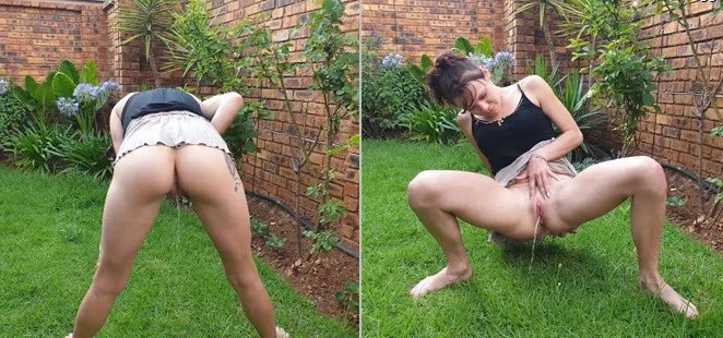 Girl Pissing Outside On The Grass with Petite - Mia HD [Perverse, Satin Sex] (2023 | Mp4)