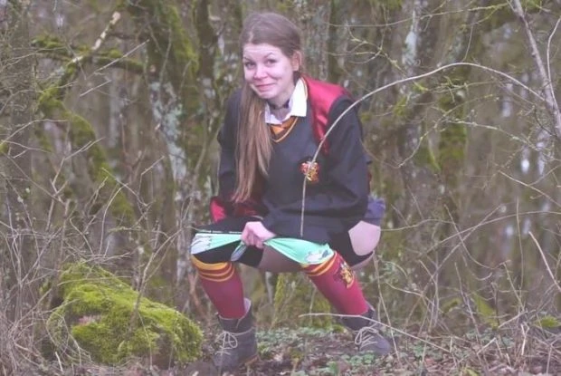 Hermione Cosplay Pee Public with Meow And Hope HD [Pee Fetish, Gag] (2023 | AVI)